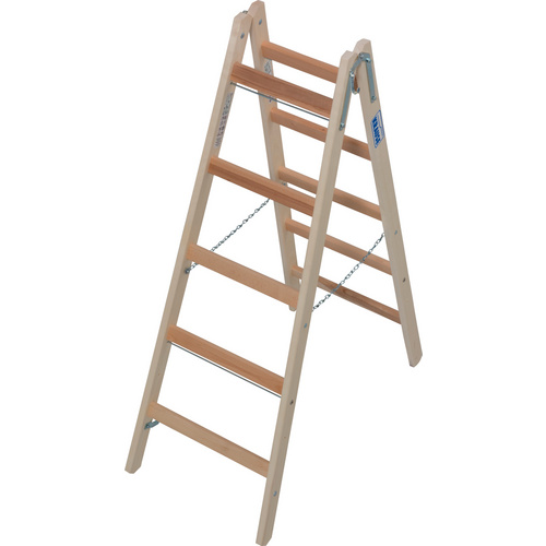 Thumbnail - KRAUSE Sprossen-Doppelleiter »STABILO«, Anzahl Sprossen: 10, aus Holz - braun