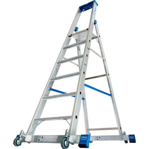 Thumbnail - KRAUSE Stufen-Stehleiter »STABILO«, 6 Sprossen, Aluminium - silberfarben