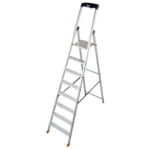 Thumbnail - KRAUSE Stufen-Stehleiter »MONTO Solido«, 8 Sprossen, Aluminium - silberfarben