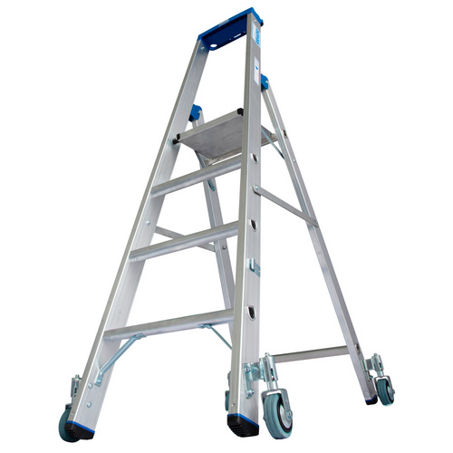 Thumbnail - KRAUSE Stufen-Stehleiter »STABILO«, 5 Sprossen, Aluminium - silberfarben