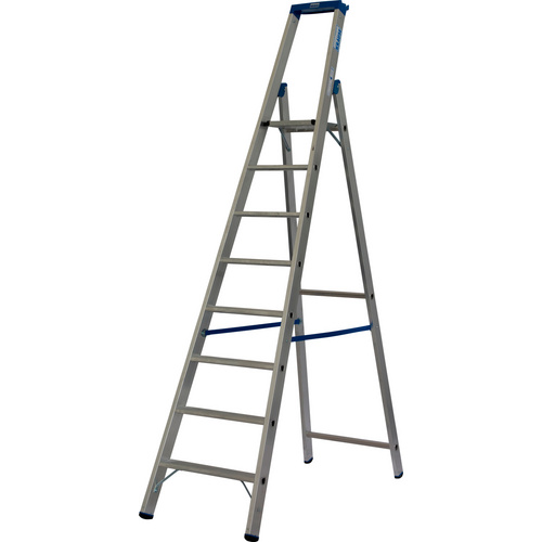 Thumbnail - KRAUSE Stufen-Stehleiter »STABILO«, 8 Sprossen, Aluminium - silberfarben