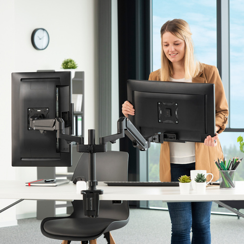 Thumbnail - hama Monitorenarm »FULLMOTION«, schwarz, für alle TFT-/LCD-/LED-Monitore