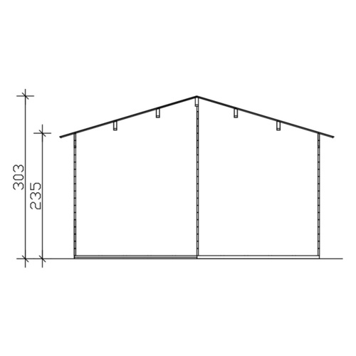 SKANHOLZ Gartenhaus »Utrecht«, BxHxT: 520 cm x 303 cm x 440 (Außenmaße inkl. Dachüberstand) - grau |  Fichte  |  17,48 m²