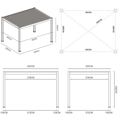 weide Pavillon, BxLxH: 300 x 400 x 255 c...