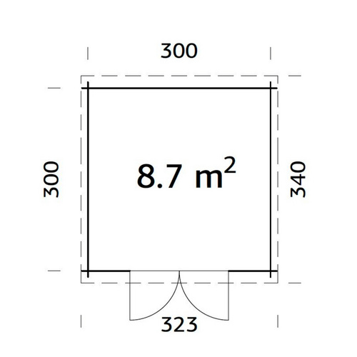 PALMAKO Gartenhaus »Ella«, Aufstellmaße BxTxH: 323 x 340 x 214 cm, lackiert, Holz - grau |  Fichte