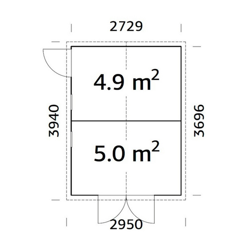 PALMAKO Gerätehaus »Dan«, Aufstellmaße BxTxH: 295 x 394 x 220 cm, lackiert, Holz - grau |  Fichte