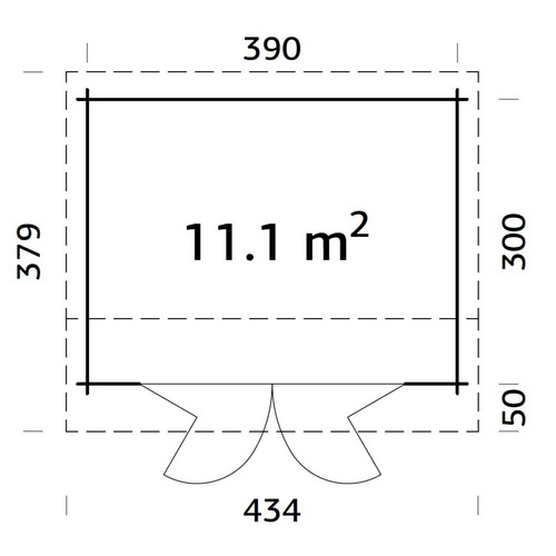 PALMAKO Ferienhaus »Ines«, Aufstellmaße BxTxH: 434 x 379 x 250 cm, lackiert, Holz - grau |  Fichte