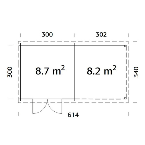 PALMAKO Gartenhaus »Ella«, Aufstellmaße BxTxH: 614 x 340 x 214 cm, lackiert, Holz - grau |  Fichte