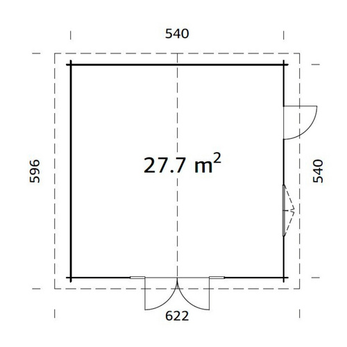 PALMAKO Blockbohlenhaus | Gartenhaus aus Holz | Fertighaus  »Irene«, Holz, BxHxT: 622 x 312 x 596 cm (Außenmaße inkl. Dachüberstand) - braun
