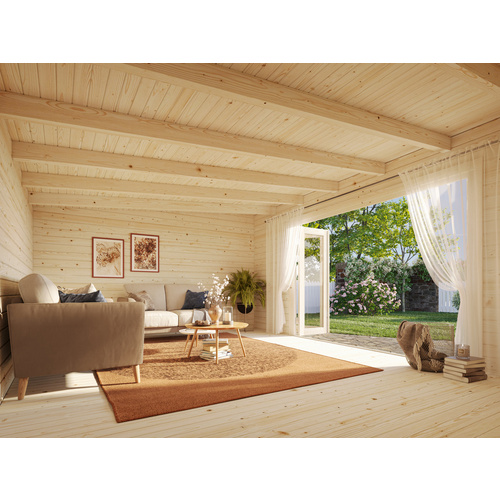 PALMAKO Gartenhaus »Lea«, Aufstellmaße BxTxH: 578 x 451 x 249 cm, lackiert, Holz - grau |  Fichte