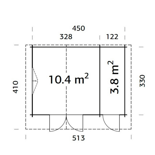 Thumbnail - PALMAKO Blockbohlenhaus »Emma«, Holz, BxHxT: 513 x 268 x 410 cm (Außenmaße inkl. Dachüberstand) - braun