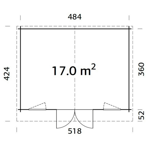 Thumbnail - PALMAKO Blockbohlenhaus »Klara«, Holz, BxHxT: 518 x 245 x 360 cm (Außenmaße inkl. Dachüberstand) - grau