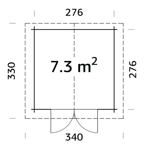 PALMAKO Gartenhaus »Lotta«, Aufstellmaße BxTxH: 330 x 330 x 247 cm, lackiert, Holz - grau |  Fichte