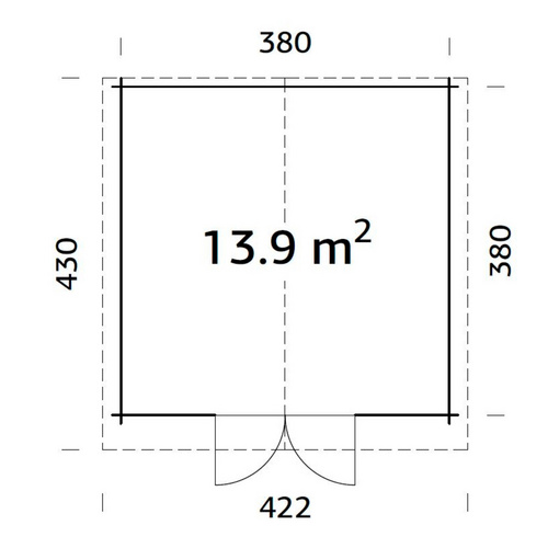 PALMAKO Gartenhaus »Lotta«, Aufstellmaße BxTxH: 422 x 430 x 245 cm, lackiert, Holz - grau |  Fichte