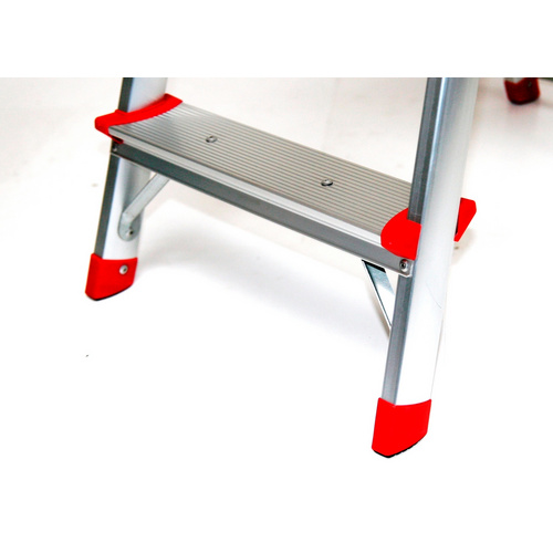 Thumbnail - SZAGATO Stehleiter, 3 Stufen, max. Belastung: 150 kg - silberfarben