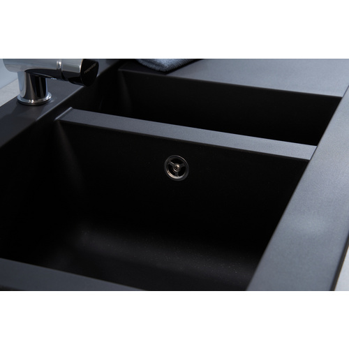 Thumbnail - RESPEKTA Einbauspüle, schwarz, Verbundstoff-Mineralstoff-Glasfasern/Kunstharz