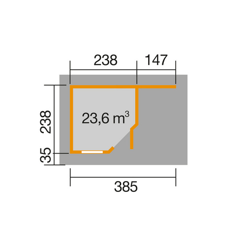 Thumbnail - WEKA Gartenhaus »213 Plus  Gr.1 A«, Holz, BxT: 500 x 278 cm (Außenmaße inkl. Dachüberstand) - rot