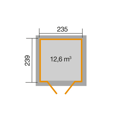 WEKA Ferienhaus »265«, Holz, BxHxT: 247 x 234 x 286 cm (Außenmaße inkl. Dachüberstand) - grau |  Holz  |  5,62 m²