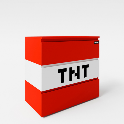 Roba Kommode Mit 3 Schubladen, Led Beleuchtung _2 Ps_ Minecraft Tnt - Bild 4