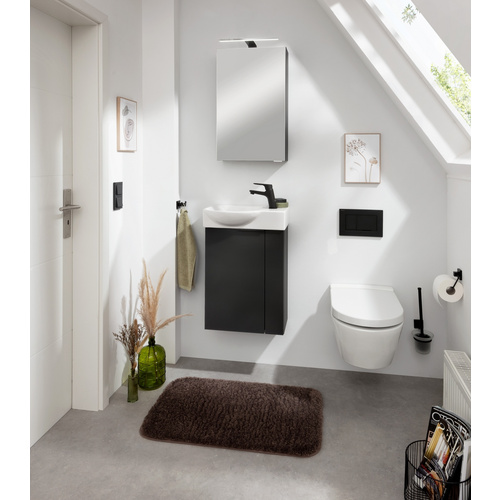 Thumbnail - FACKELMANN Spiegelschrank »SBC Gäste Bad«, Schwarz matt, BxHxT: 40 x 68 x 15,3 cm - grau