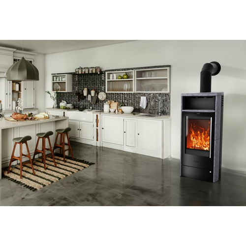 FIREPLACE Kaminofen »Torino«, grau, Speckstein, 6 kW, Dauerbrand geeignet - schwarz (Rabatt: 30 %) FIREPLACE Kaminofen »Torino«, grau, Speckstein, 6 kW, Dauerbrand geeignet - schwarz (Rabatt: 30 %)