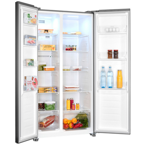 Thumbnail - Exquisit Vollraumkühlschrank »SBS46-040E«, BxHxL: 900 cm x 1770 cm x 590 cm, 442 l, edelstahlfarben - silberfarben