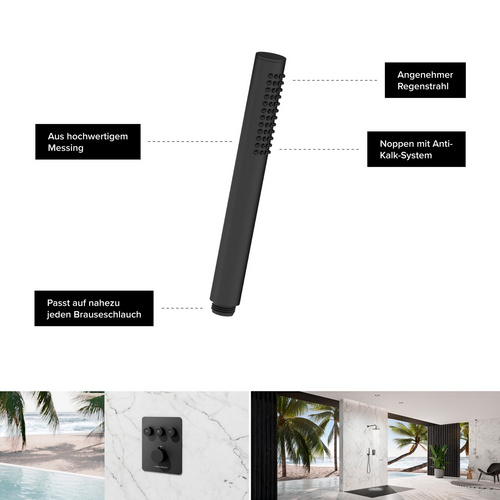 Thumbnail - Chris Bergen Brausegarnitur-Set, schwarz matt, Länge Brauseschlauch: 160 cm