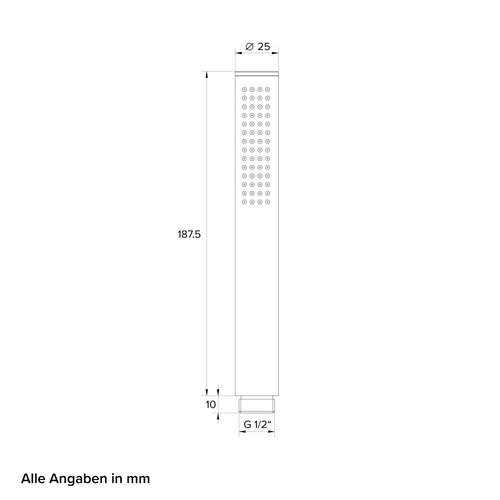 Thumbnail - Chris Bergen Stabhandbrause, Messing, schwarz matt, mit Antikalk-Noppen