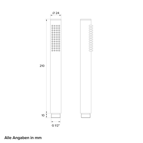 Thumbnail - Chris Bergen Stabhandbrause, Messing, chrom, mit Antikalk-Noppen - silberfarben