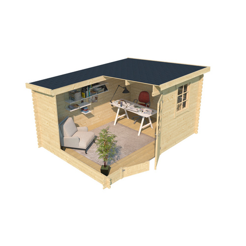 LASITA MAJA Gartenhaus »Amira«, BxHxT:  400 x 210,9 x 313,9 cm (Außenmaße inkl. Dachüberstand),  Holz - beige |  Fichte  |  10,09 m²