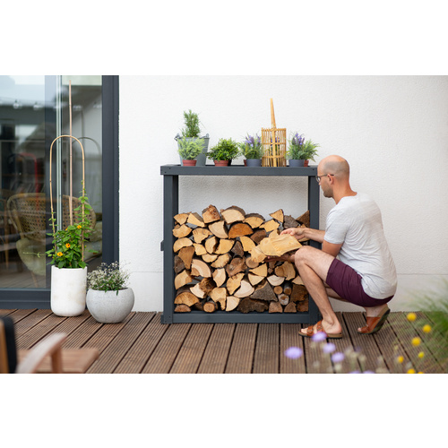 Westmann Kaminholzregal »Harald«, BxHxT: 108 x 106 x 52 cm, Kiefernholz - grau (Rabatt: 60 %) Westmann Kaminholzregal »Harald«, BxHxT: 108 x 106 x 52 cm, Kiefernholz - grau (Rabatt: 60 %)