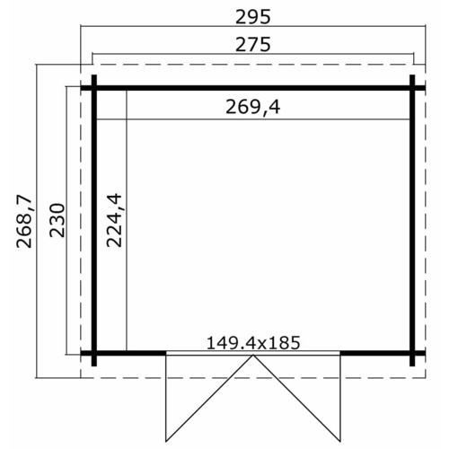 LASITA MAJA Gartenhaus »San Jose«, BxHxT:  295 x 210,9 x 268,7 cm (Außenmaße inkl. Dachüberstand),  Holz - beige |  Fichte  |  6,05 m²