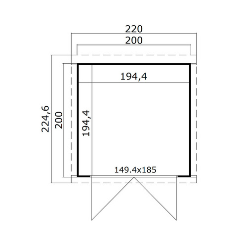 LASITA MAJA Ferienhaus »Zambezi 1«, Holz, BxHxT: 220 x 210,9 x 224,6 cm (Außenmaße inkl. Dachüberstand) - braun | beige |  Fichte  |  3,78 m²