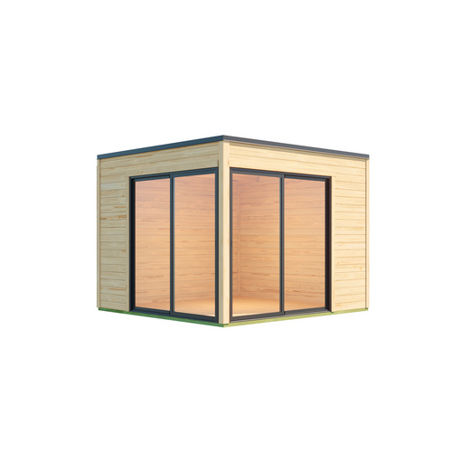 LASITA MAJA Blockbohlenhaus »Palermo«, BxHxT: 300 x 239,4 x 300 cm (Außenmaß inkl. Dachüberstand), naturbelassen - braun |  Holz