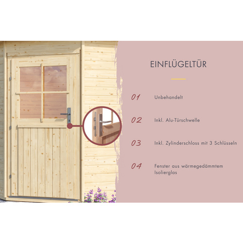 Thumbnail - KARIBU Saunahaus »Goldingen«, 231x273x235 cm - braun