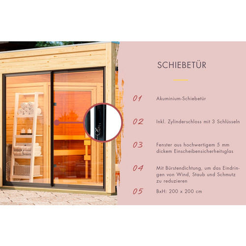 Thumbnail - KARIBU Saunahaus »Marienburg«, 425x217x242 cm - schwarz