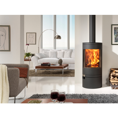 PANADERO Kaminofen »Akita«, schwarzmetallic, Stahl, 7,4 kW (Rabatt: 24 %)