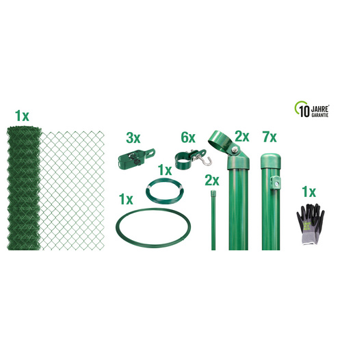 Thumbnail - Gust. Alberts GmbH & Co. KG Set Maschendrahtzaun zum Einbetonieren, Breite: 1500cm, grün - gruen