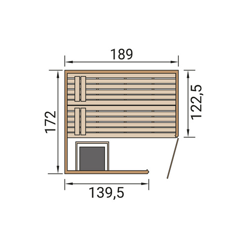 Thumbnail - WEKA Massivholzsauna »VALIDA ECK 1.8«, 4 Personen, inkl. 4,5 kW Ofen mit externer Steuerung - braun