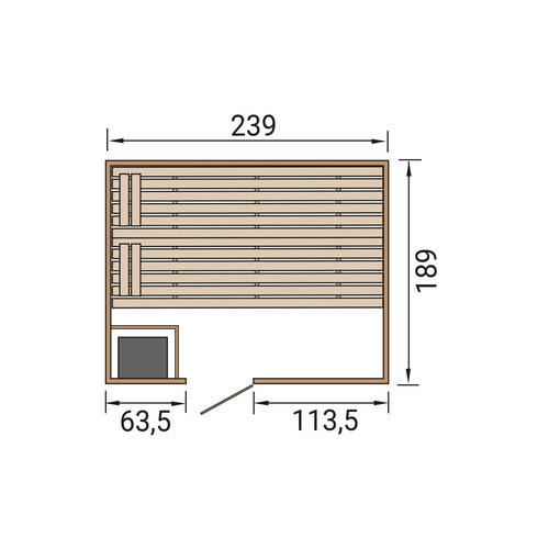 Thumbnail - WEKA Massivholzsauna »VALIDA 4«, 6 Personen, inkl. 7,5 kW Ofen mit externer Steuerung - braun