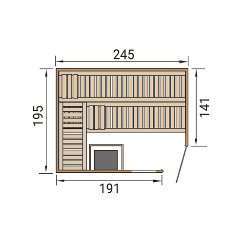 Thumbnail - WEKA Massivholzsauna »TURKU 3«, 6 Personen, inkl. 9 kW Ofen mit integrierter Steuerung - braun
