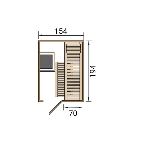 Thumbnail - WEKA Elementsauna »KAARINA 1«, 6 Personen, inkl. 3,6 kW Ofen mit integrierter Steuerung - braun