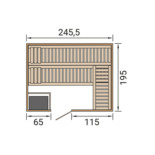 Thumbnail - WEKA Massivholzsauna »BERGEN 3«, 6 Personen, inkl. 9 kW Ofen mit externer Steuerung - braun