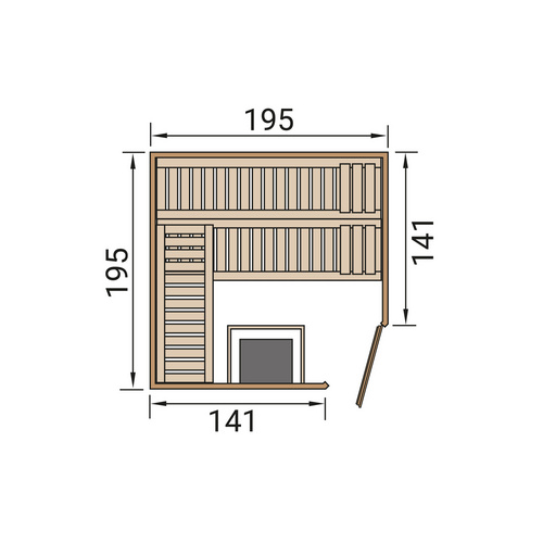 Thumbnail - WEKA Massivholzsauna »TURKU 2«, 6 Personen, inkl. 9 kW Ofen mit externer Steuerung - braun