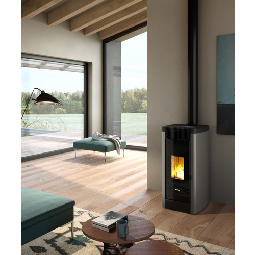 FREEPOINT Pelletofen »Steel 9«, 8,5 kW, Stahl, titanium - silberfarben (Rabatt: 11 %)