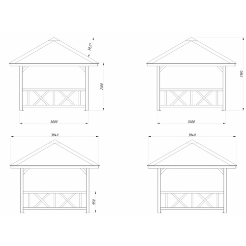Thumbnail - PALMAKO Pavillon »Bianca Set 101«, BxHxT: 300 x 319 x 300 cm, transparent tauchgrundiert - braun
