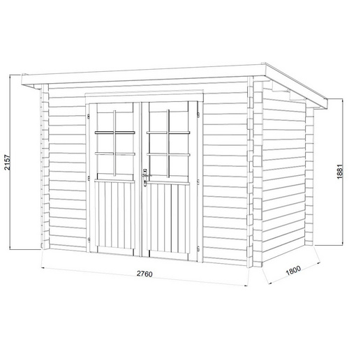 Thumbnail - PALMAKO Gartenhaus »Alice«, B x H x L:  276 x 216 x 180 cm, Braun, kesseldruckimprägniert
