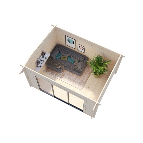 PALMAKO Ferienhaus »Ines Slide Plus«, B x H x L:  390 x 250 x 300 cm, Braun, tauchgrundiert |  Holz  |  11,1 m²