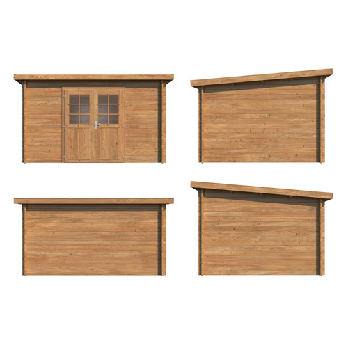 PALMAKO Gartenhaus »Alice«, B x H x L:  338 x 215 x 276 cm, Braun, kesseldruckimprägniert |  Holz  |  9 m²