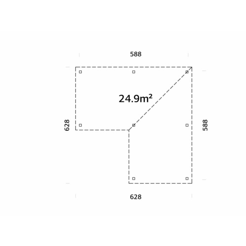 Thumbnail - PALMAKO Pavillon »Lenna«, BxHxT: 588 x 245 x 588 cm, naturbelassen - braun
